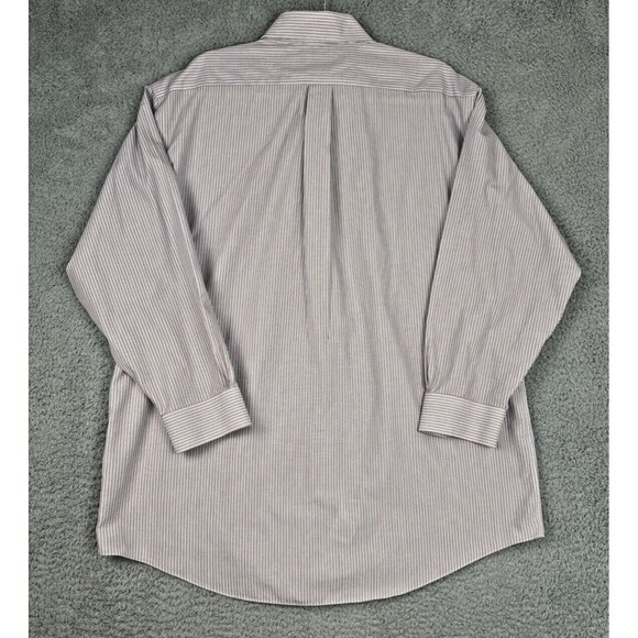 Brooks Brothers Button Down Shirt 17-2/3 Regular Long Sleeve Red Blue Stripe - Picture 2 of 7